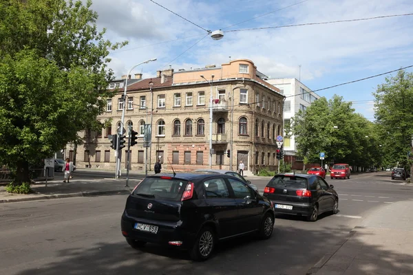 Vista de Vilnius rua da cidade velha — Fotografia de Stock