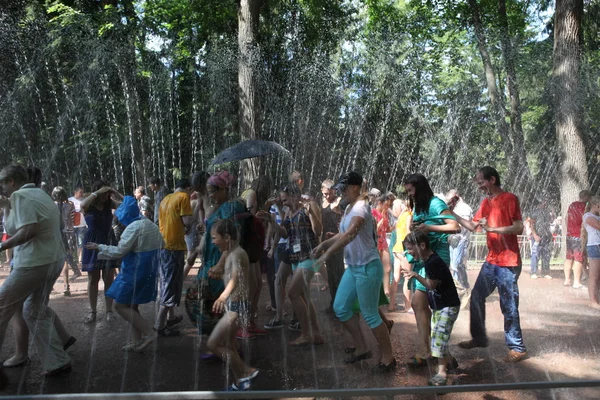 Fountains in Petergof park — Stock Photo, Image