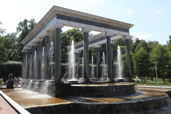 Fontäner i petergof park — Stockfoto