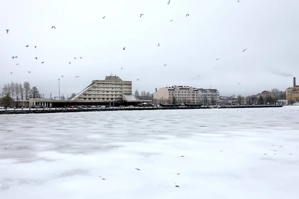 Inverno Viborg Piccola Città Russia — Foto Stock