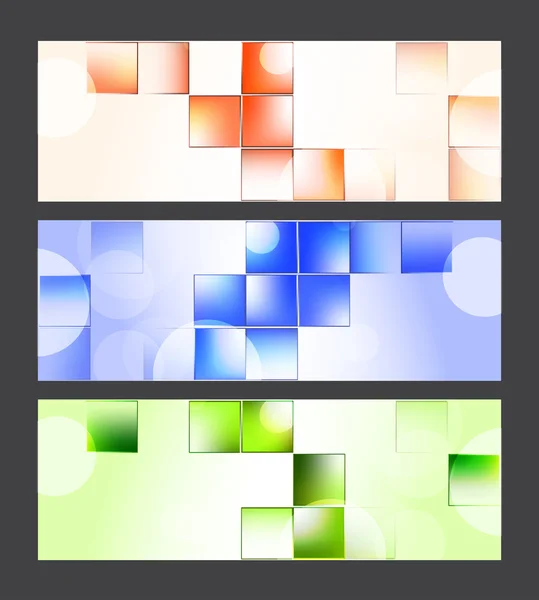 Ensemble de bannières avec carrés — Image vectorielle