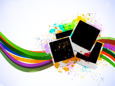 fotoğraf çerçeveleri ile parlak arka plan