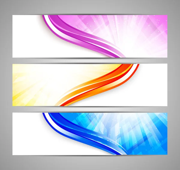 Set di banner luminosi — Vettoriale Stock