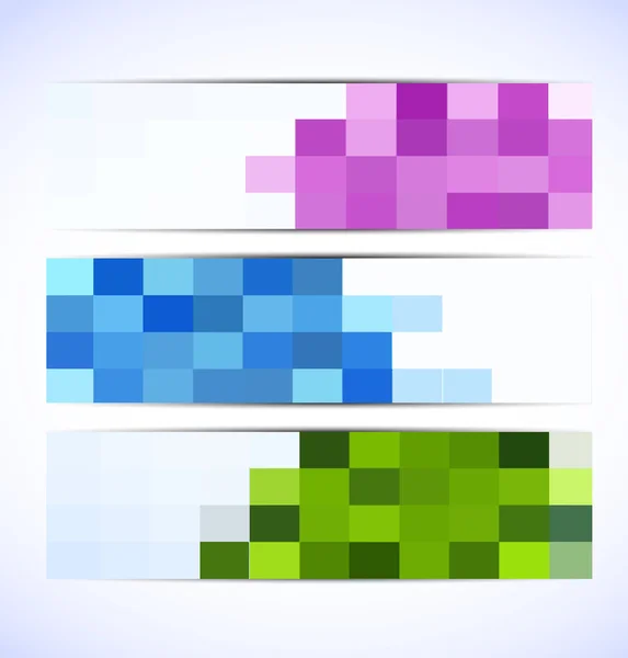 Set of pixelated banners — Stock Vector