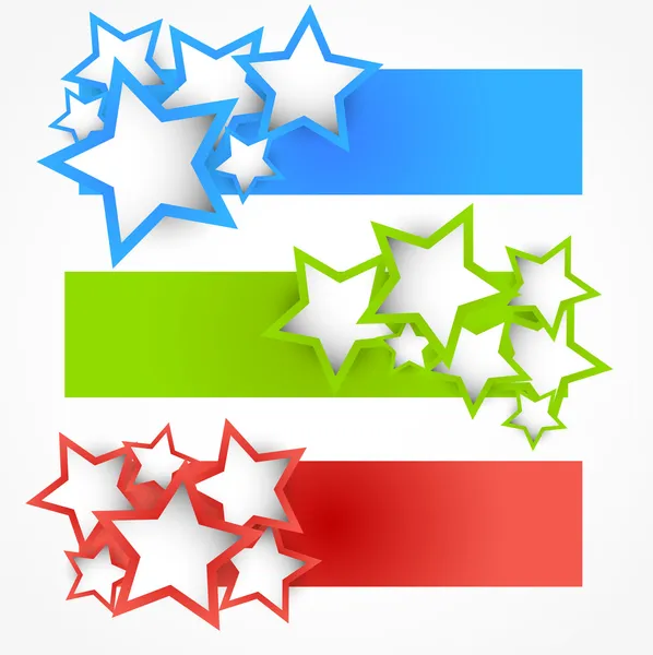 Conjunto de banderas con estrellas — Vector de stock