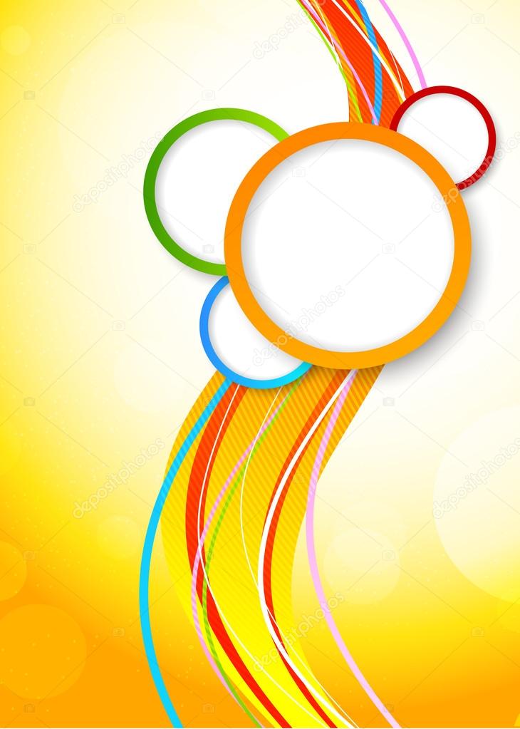Bright wavy background with circles