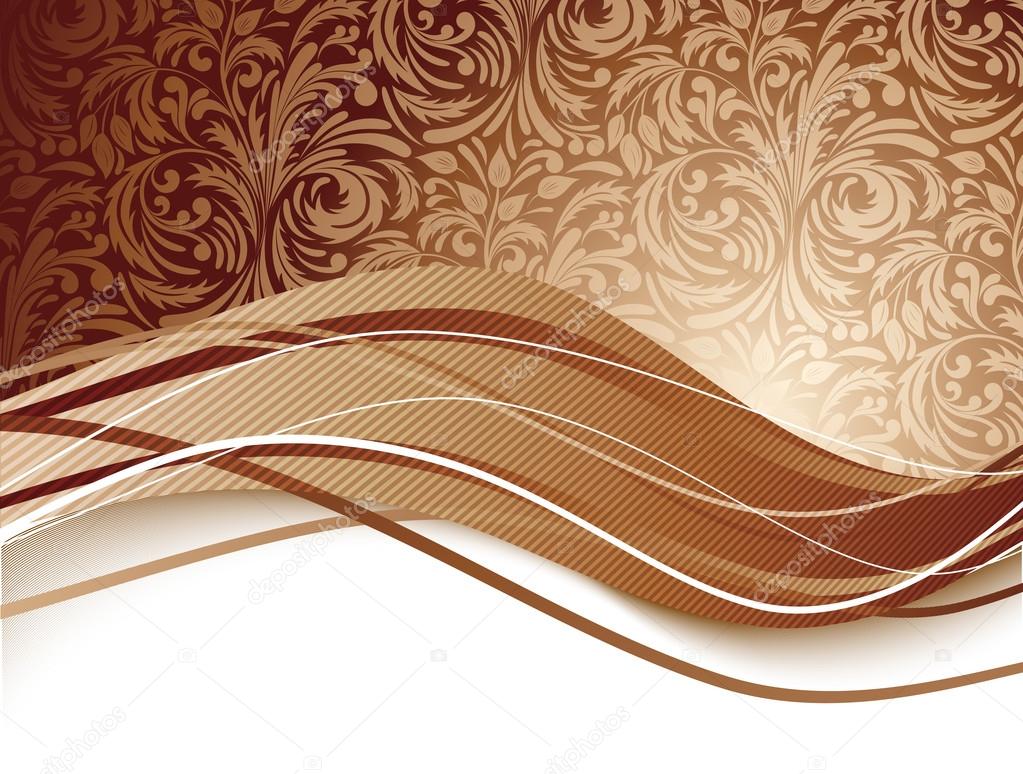 Floral background in brown color. Chocolate illustration