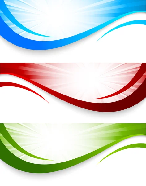 Set di banner ondulati — Vettoriale Stock