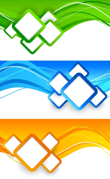 Conjunto de banners con cuadrados — Vector de stock