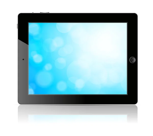 Tablet pc with blue screen — Stock Vector