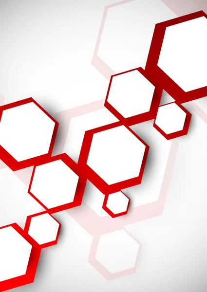 Fond avec hexagones rouges — Image vectorielle