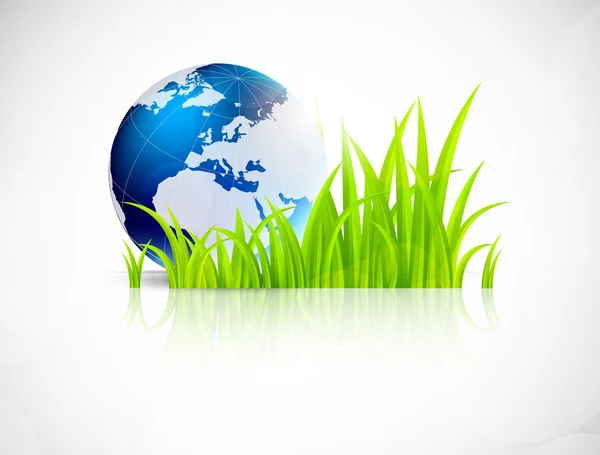 Arrière-plan avec herbe et terre — Image vectorielle
