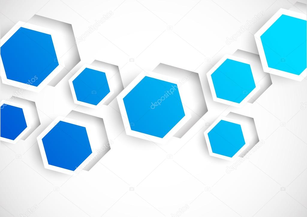 Abstract background with blue hexagons