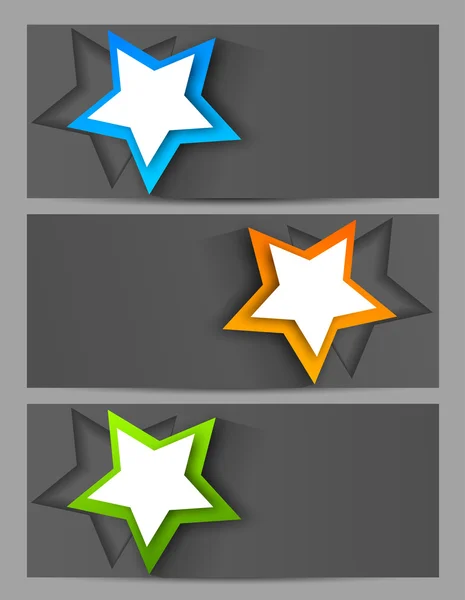 Conjunto de banderas con estrellas — Vector de stock