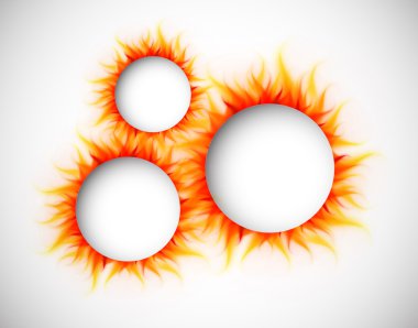 Circles with flames clipart