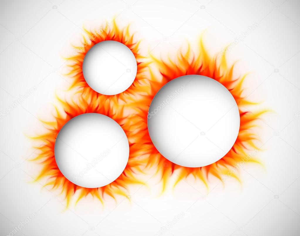 Circles with flames