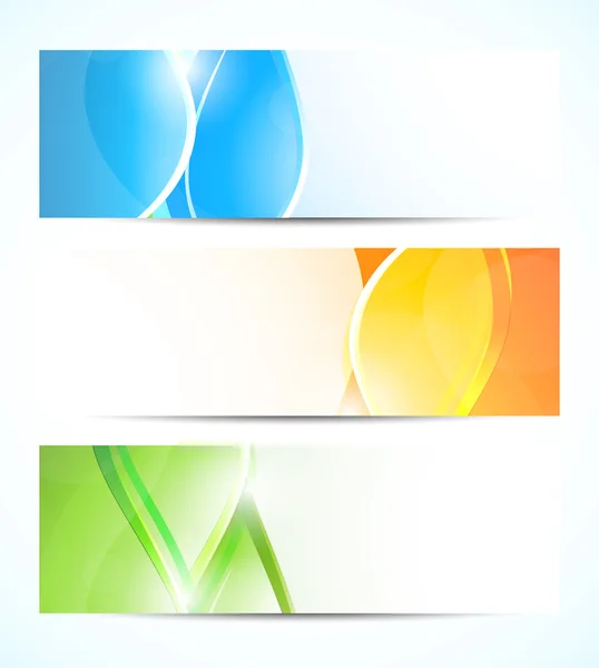 Conjunto de banners ondulados — Vector de stock