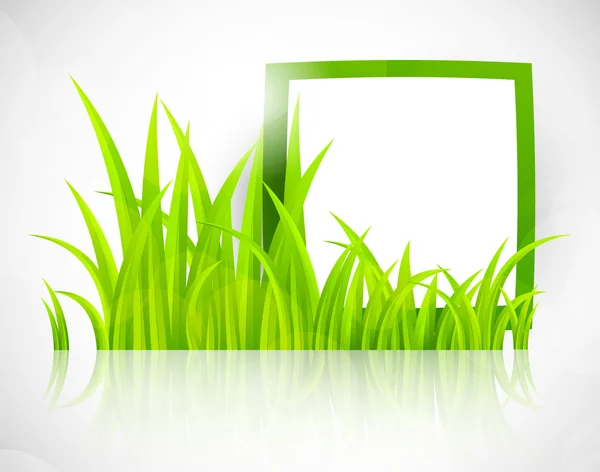 Cadre vert en herbe — Image vectorielle