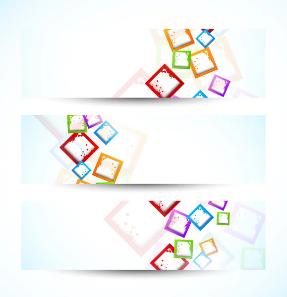 Set of banners with squares — Stock Vector