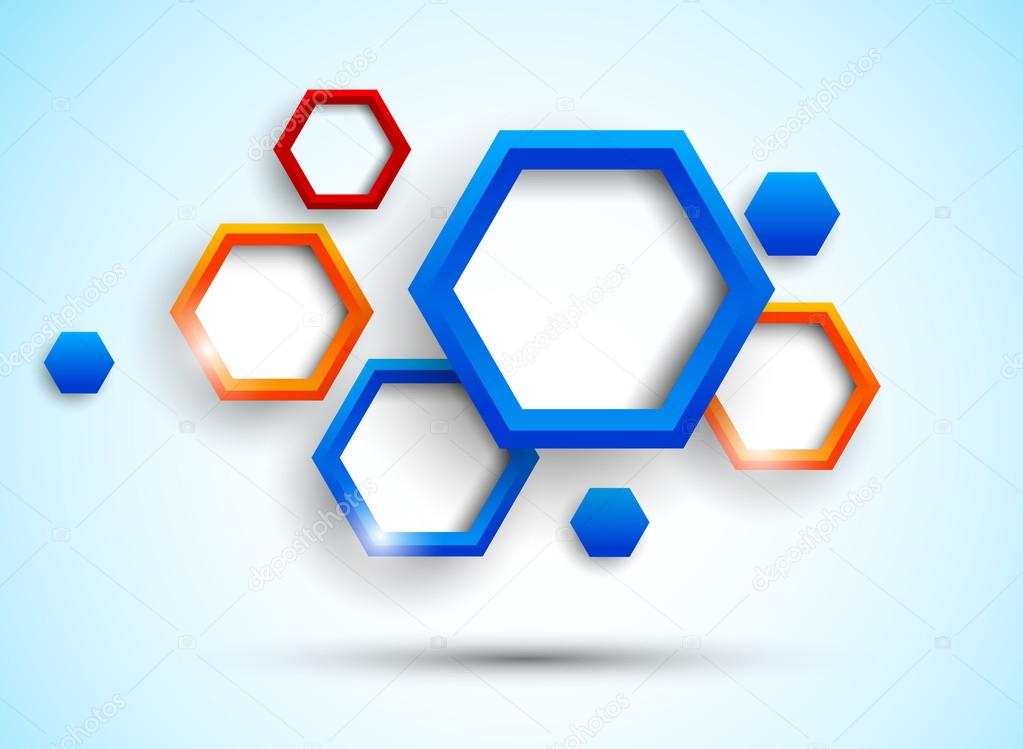 Background with colorful hexagons