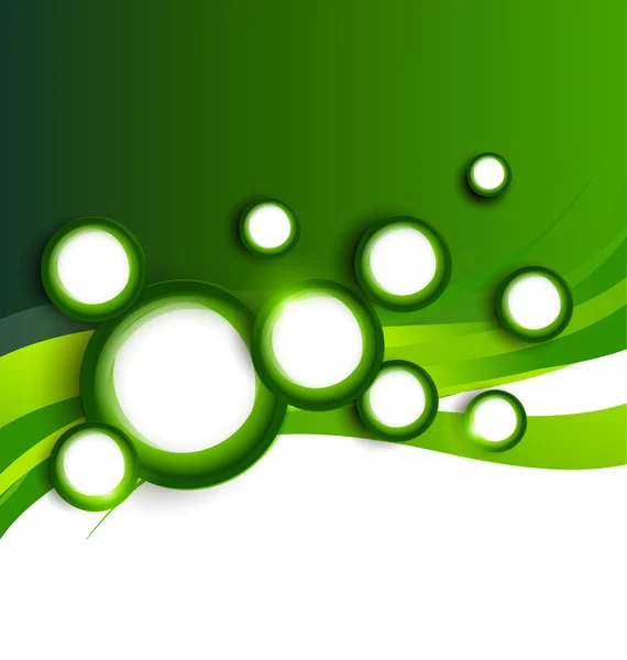 Zielone tło z kręgami — Wektor stockowy