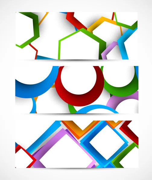 Conjunto de banners geométricos — Vector de stock