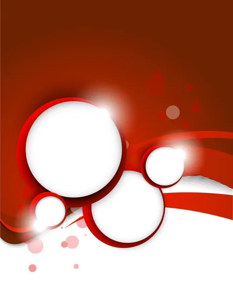 Red background with circles — Stock Vector