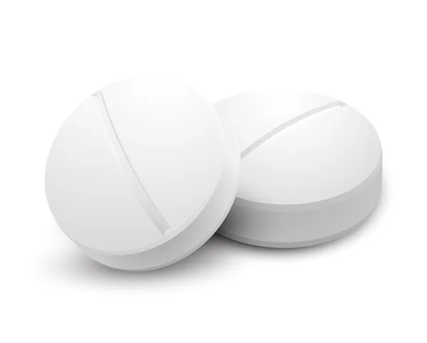 Two pills isolated on white — Stock Vector