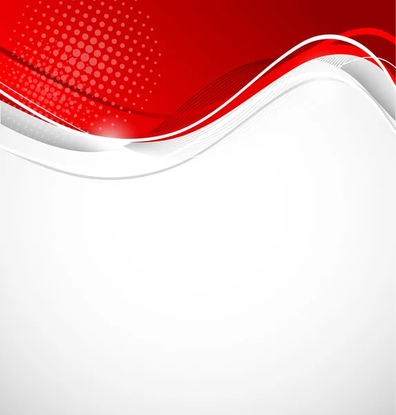 赤い色の抽象的な波状の背景 — ストックベクタ