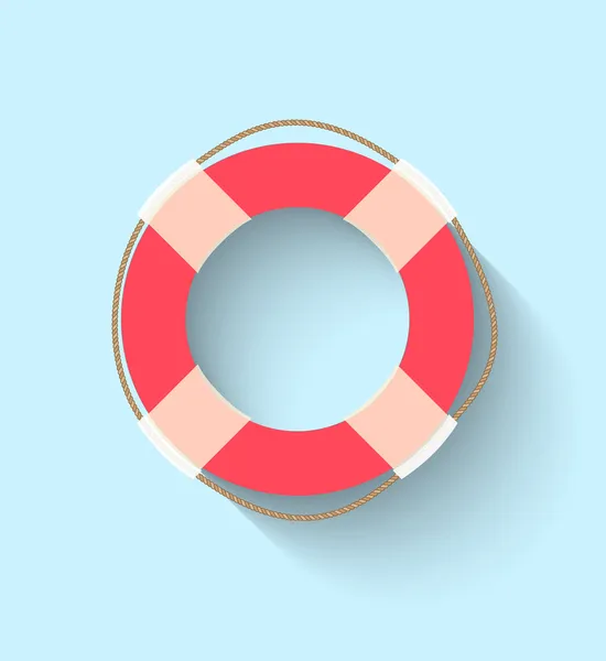 Life buoy in flat style — Stock Vector