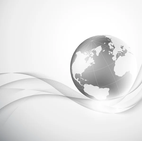 Fond gris abstrait avec globe — Image vectorielle