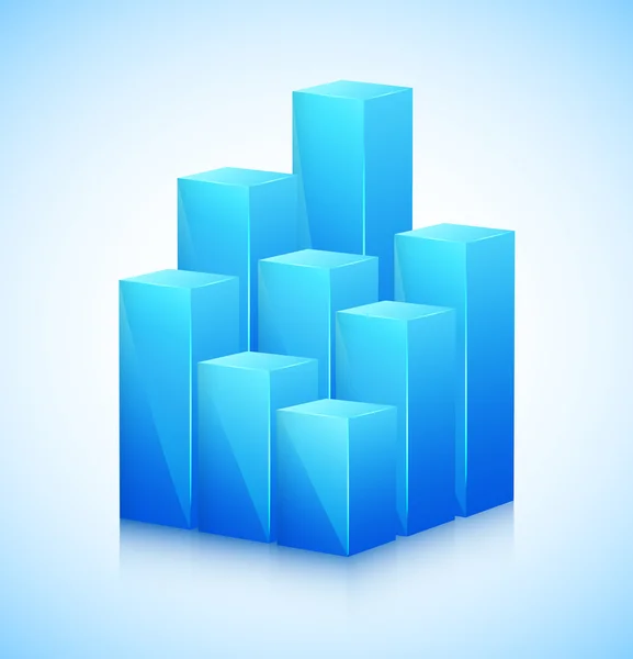 3D-kubussen in blauwe kleur — Stockvector