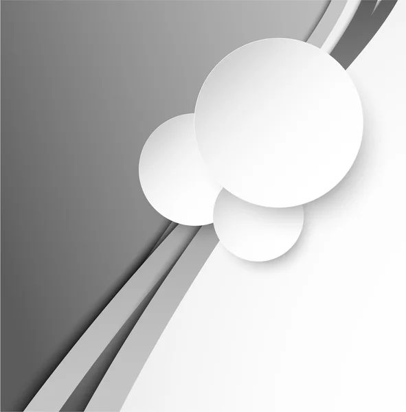 Fond gris abstrait avec des cercles en papier — Image vectorielle
