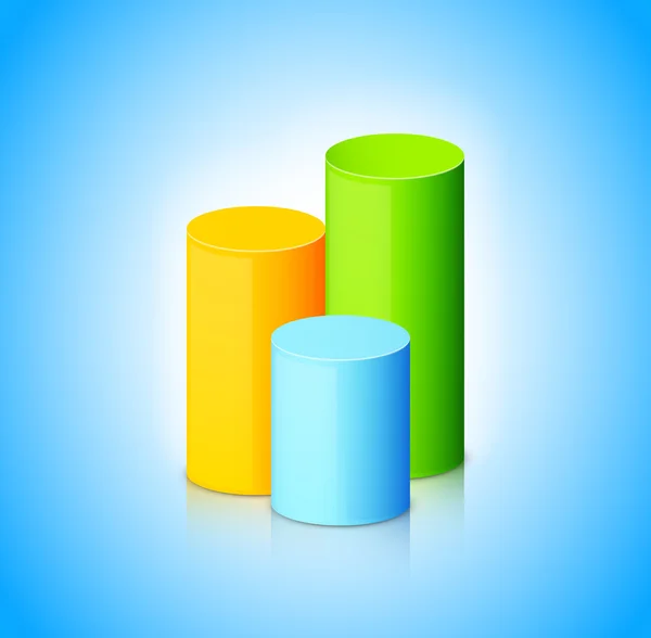 Szablon infograficzny z kolorowymi cylindrami — Wektor stockowy