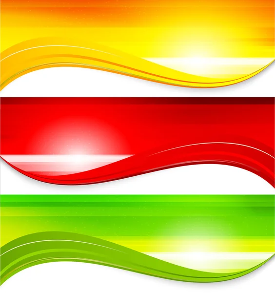 Set of wavy banners — Stock Vector