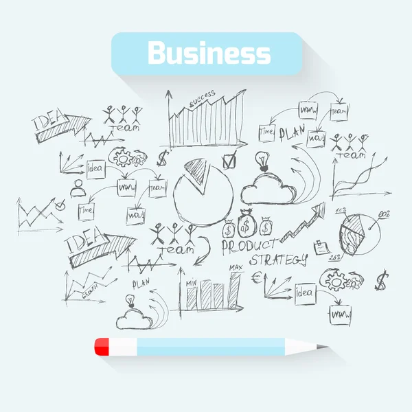Sketch business background — Stock Vector