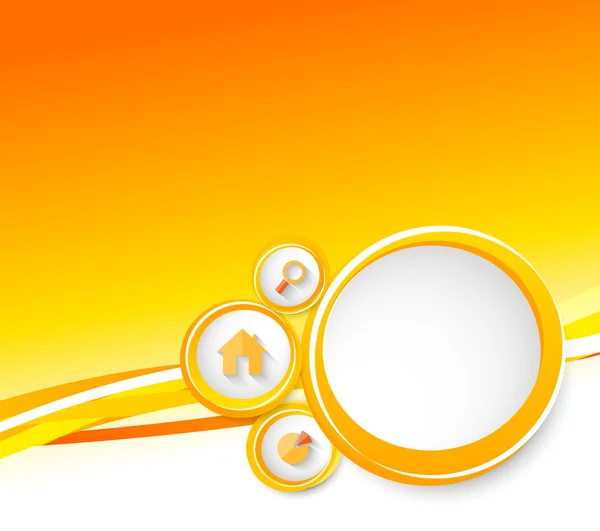 Real estate orange brochure with circles — Stock Vector