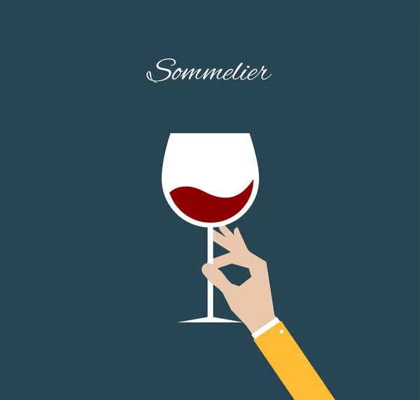 Sommelier. düz şekil — Stok Vektör