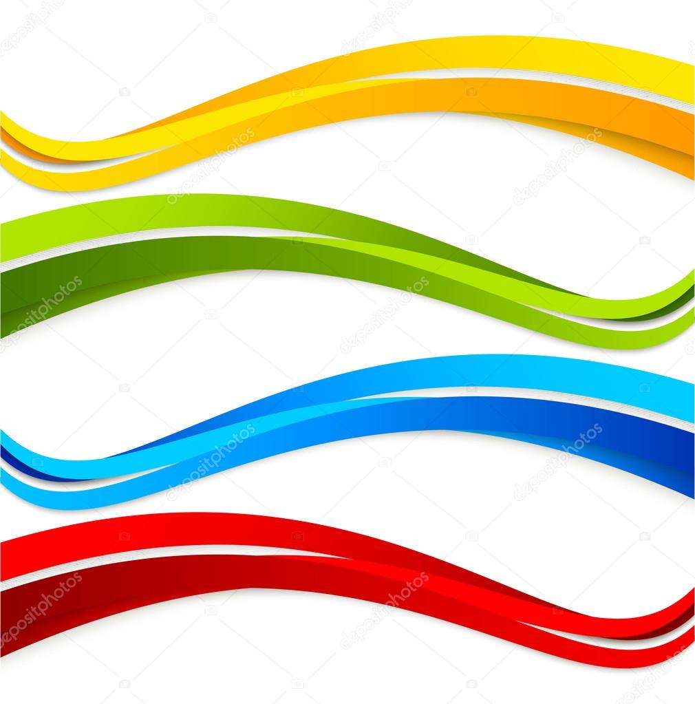 Set of wavy colorful banners