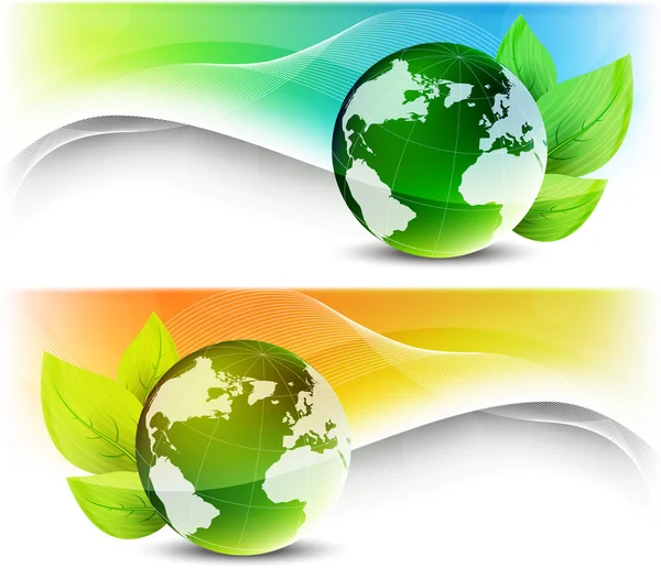 Set of ecology banners — Stock Vector