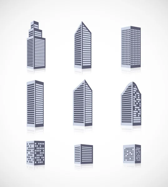 Ensemble d'icônes de bâtiments — Image vectorielle
