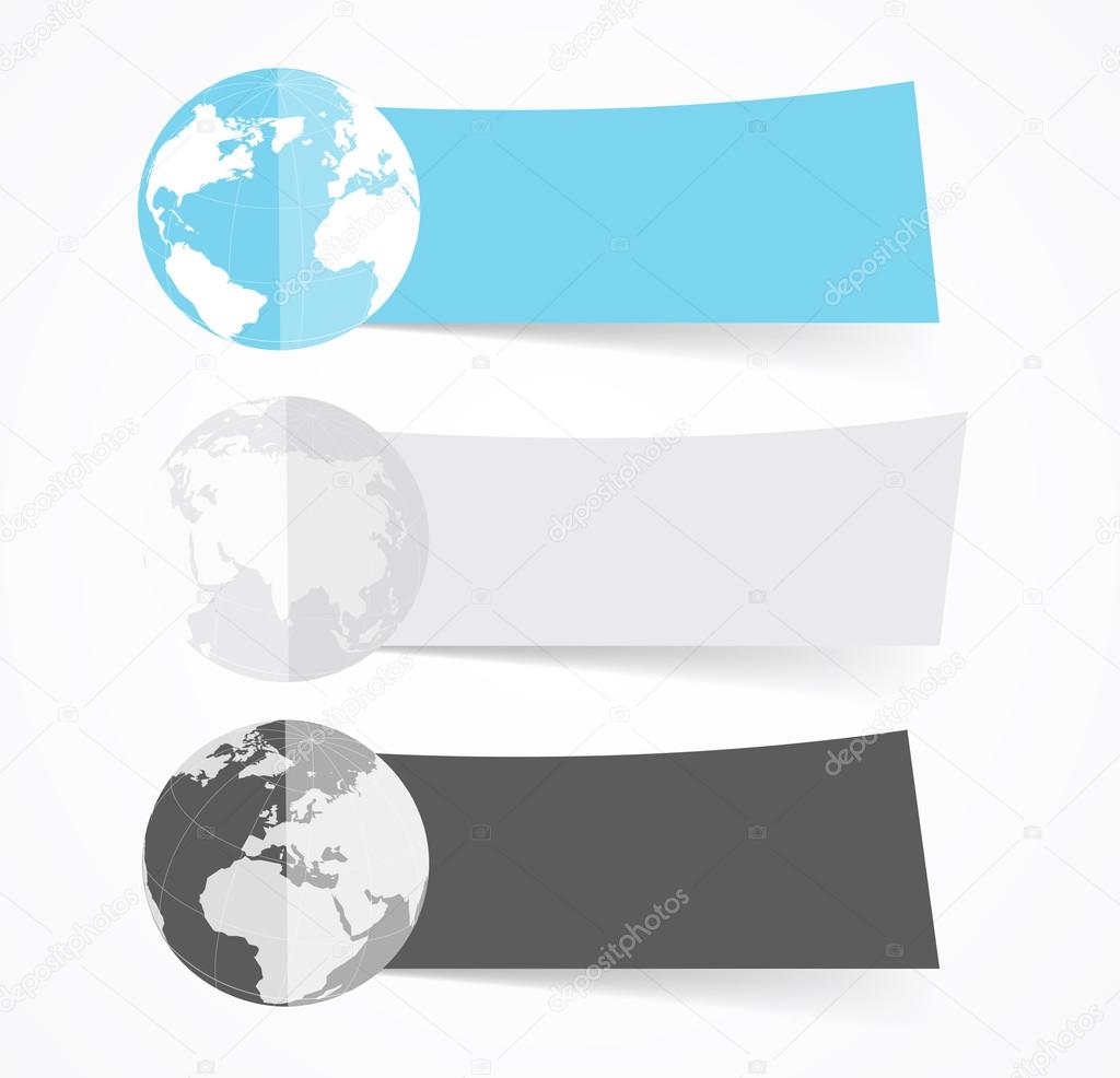Set of flat banners