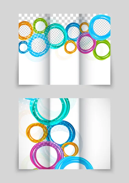 Trifold circles colorful brochure — Stock Vector