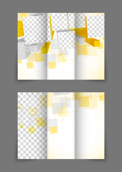 Turuncu renkli üç katlı broşür — Stok Vektör