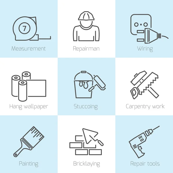 Reparar iconos de casa — Vector de stock