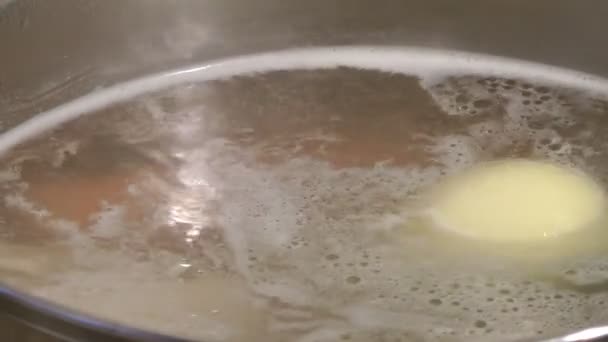 Chicken broth. — Stock Video