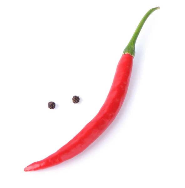Rote Chilischote bildet ein lustiges Gesicht mit Lächeln — Stockfoto