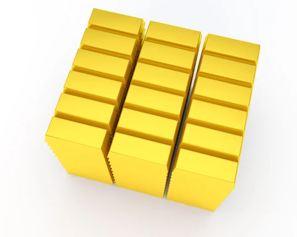Montão de barras de ouro — Fotografia de Stock