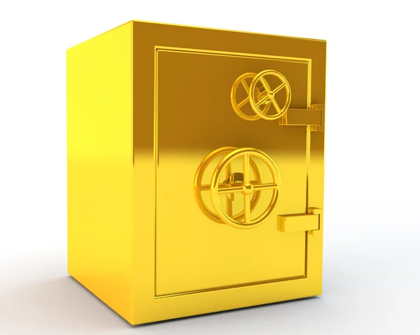 Closed gold safe — Stock Photo, Image