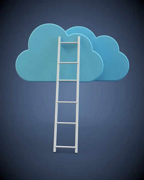 Ladder rust tegen wolken — Stockfoto